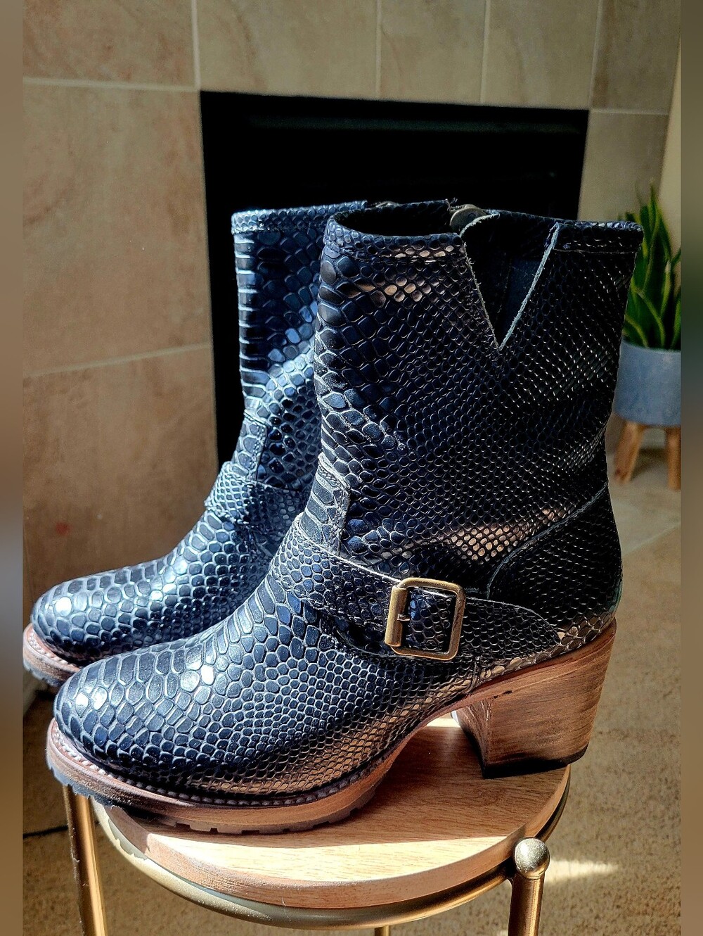 Freebird by Steven CARLITO Boots • Black Snake • Size 8